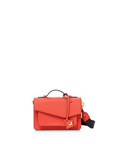 Shop Botkier Cobble Hill Leather Crossbody In Sienna Red/gold