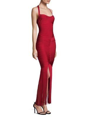 herve leger red gown