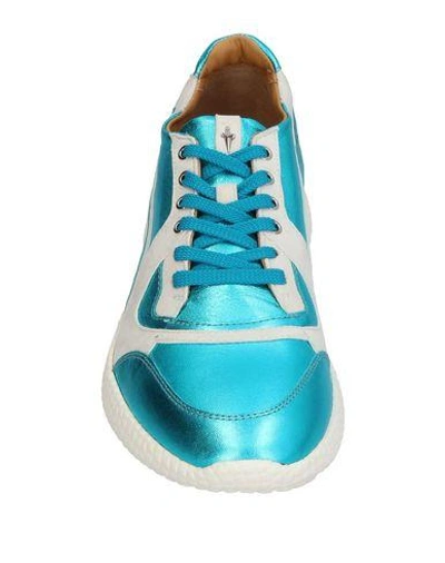 Shop Cesare Paciotti 4us Sneakers In Turquoise