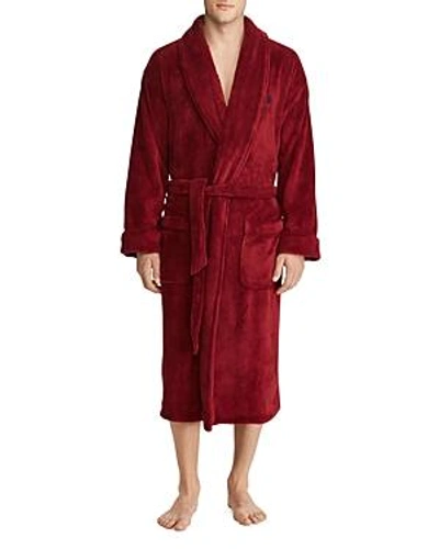 Shop Polo Ralph Lauren Microfiber Robe In Red