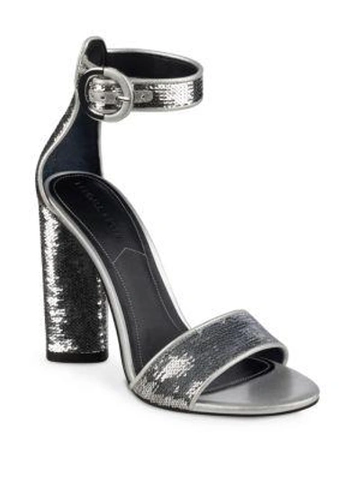 Shop Kendall + Kylie Giselle Sparkle High Heel Sandals In Silver