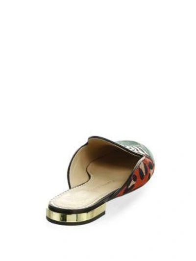 Shop Charlotte Olympia Zebra Canvas Mules In Multi