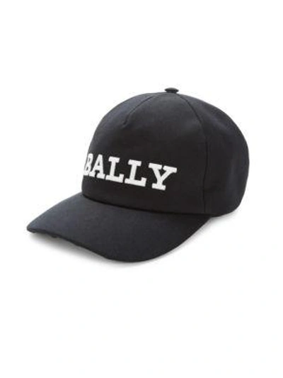 Shop Bally Canvas Baseball Cap In Black