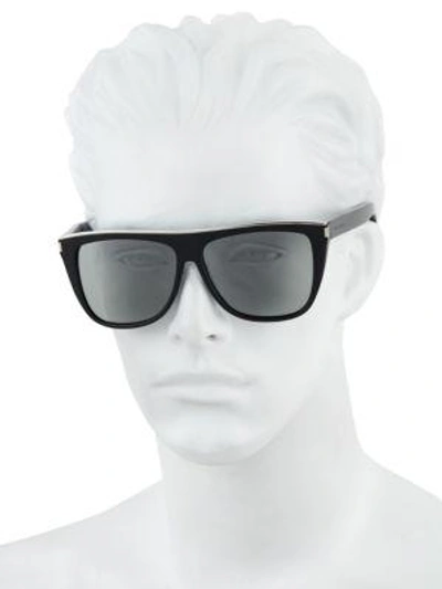 Shop Saint Laurent 59mm Square Sunglasses In Black