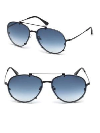 Shop Tom Ford 59mm Dickon Aviator Sunglasses In Black Blue