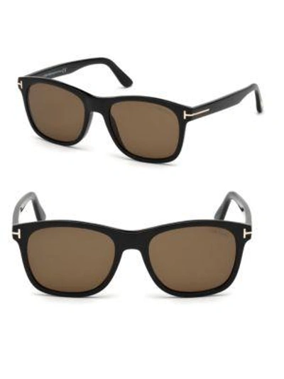 Shop Tom Ford Men's 55mm Eric-02 Squared Sunglasses In Black