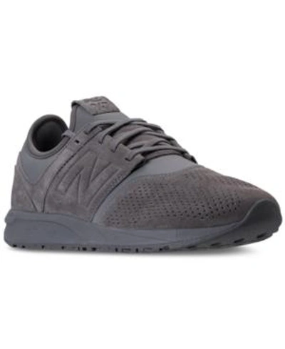Shop New Balance Men's 247 Suede Casual Sneakers From Finish Line In Grey