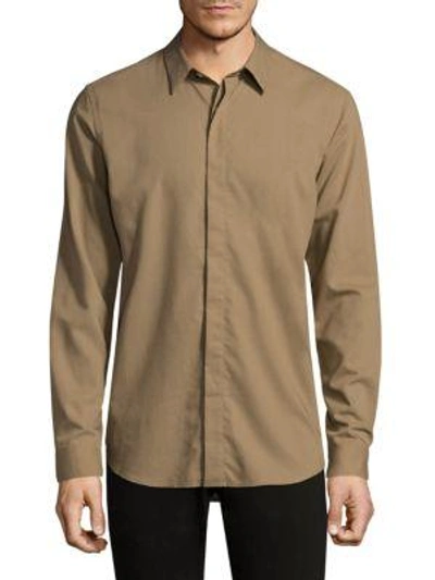 Shop Theory Levy Button-down Shirt In Shadow