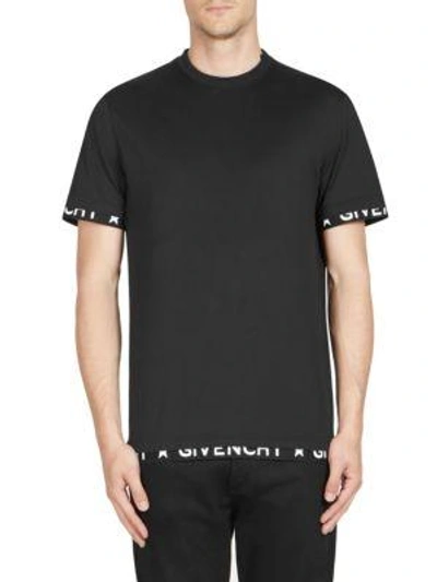 Shop Givenchy Layered Cotton Tee In Black