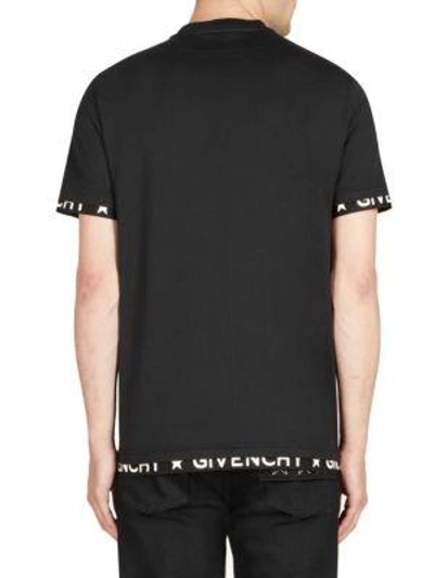 Shop Givenchy Layered Cotton Tee In Black