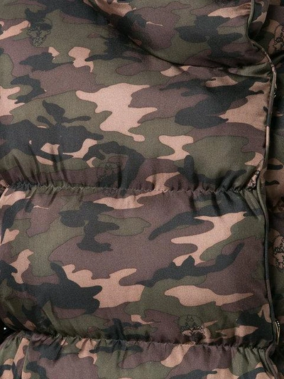 Shop Thomas Wylde Camouflage Padded Jacket - Green