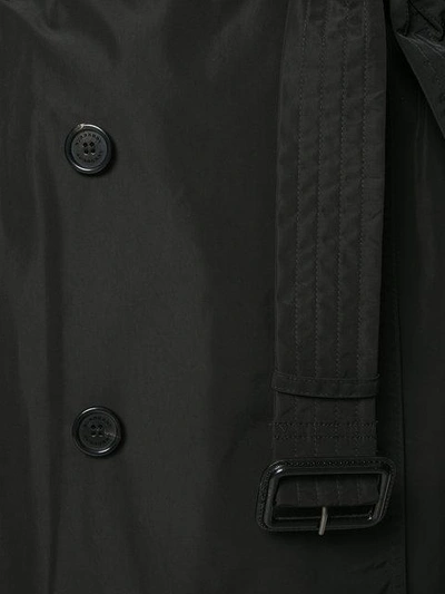 Shop Burberry Detachable Hood Taffeta Trench Coat In Black