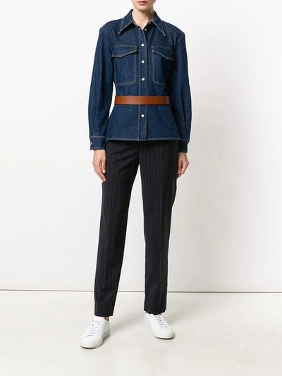 Shop Stella Mccartney Reina Organic Denim Shirt In Blue