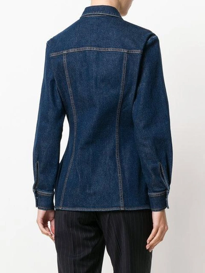 Shop Stella Mccartney Reina Organic Denim Shirt In Blue