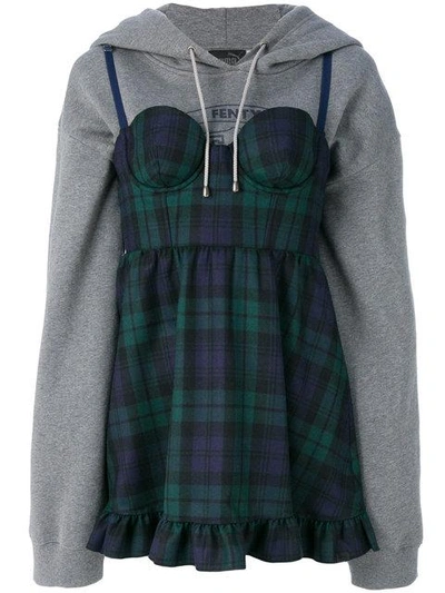 Fenty X Puma Fenty By Puma Dress With Hoodie In Grey checkered