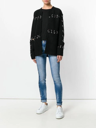 Shop Philipp Plein Embroidered Skinny Jeans