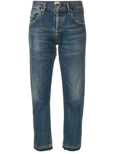 Shop Citizens Of Humanity Emerson Boyfriend Cropped Jeans In Blue