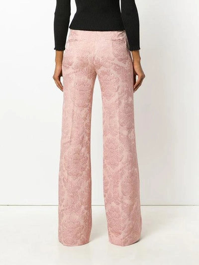 Shop Theory Flared Jacquard Trousers - Pink