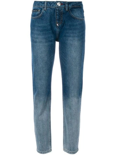 Shop Philipp Plein Colour Contrast Jeans - Blue
