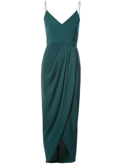 Shop Shona Joy Draped Wrap-effect Dress - Green