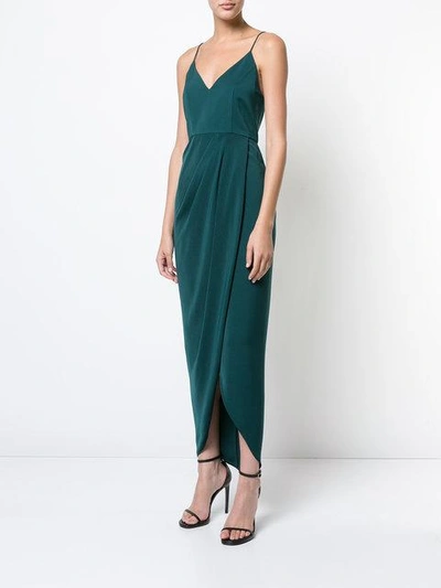 Shop Shona Joy Draped Wrap-effect Dress - Green