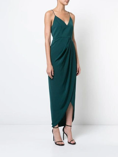 Shop Shona Joy Draped Wrap-effect Dress - Green