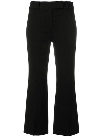 Shop Michael Michael Kors Cropped Flared Trousers - Black