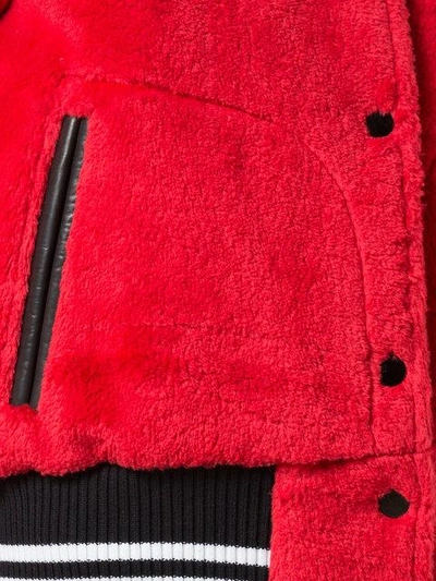 Shop Amiri Sherpa Bomber Jacket - Red