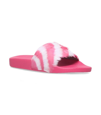 Shop Valentino Camo Feather Slides In Pink