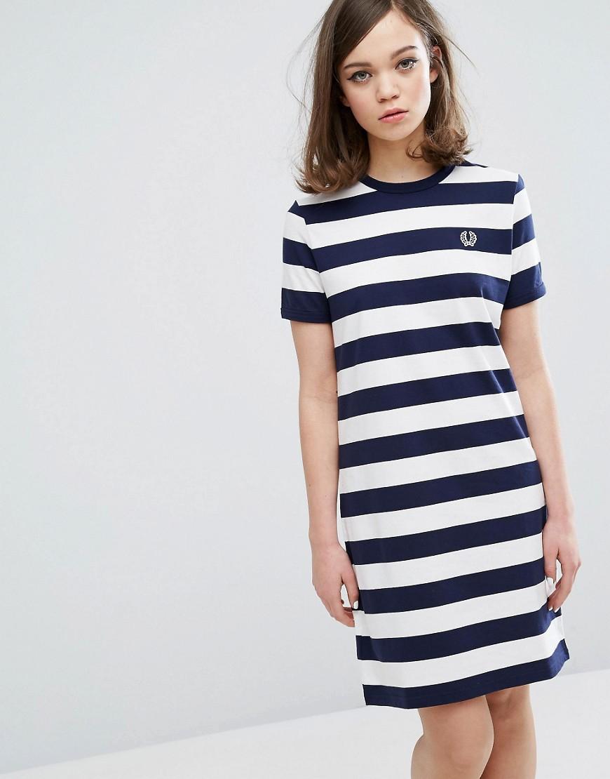 Fred Perry Archive Striped T-shirt Dress - Navy | ModeSens