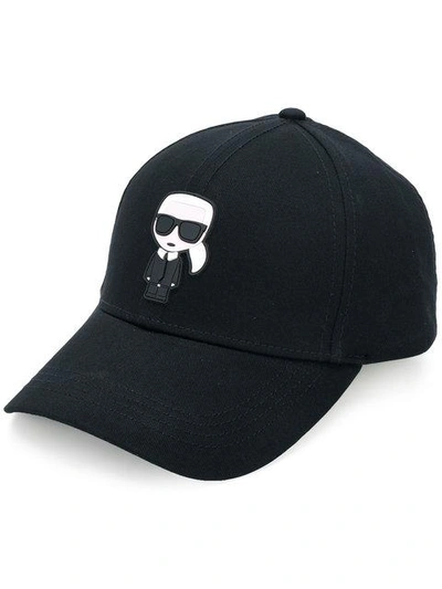 Shop Karl Lagerfeld Karl Ikonik Cap In Black