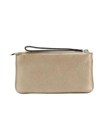 Shop Gucci Gg Embossed Pouch In Metallic