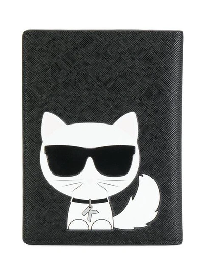 Shop Karl Lagerfeld Ikonik Passport Holder In Black