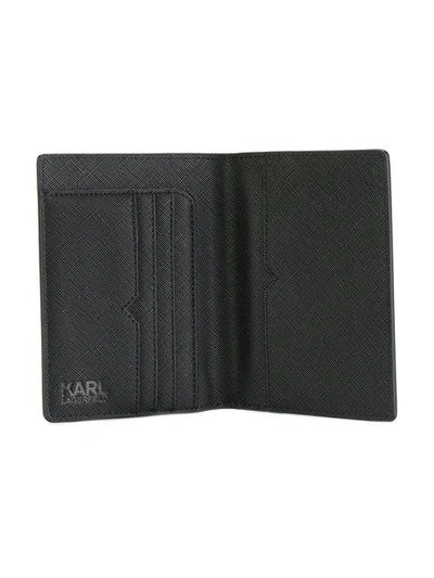 Shop Karl Lagerfeld Ikonik Passport Holder In Black