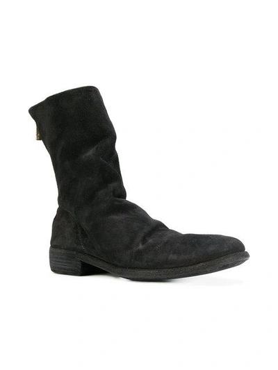 Shop Guidi Relaxed Zipped Boots In Black