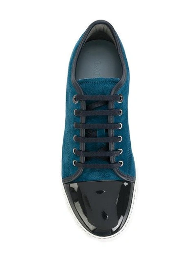 Shop Lanvin Patent Cap-toe Sneakers