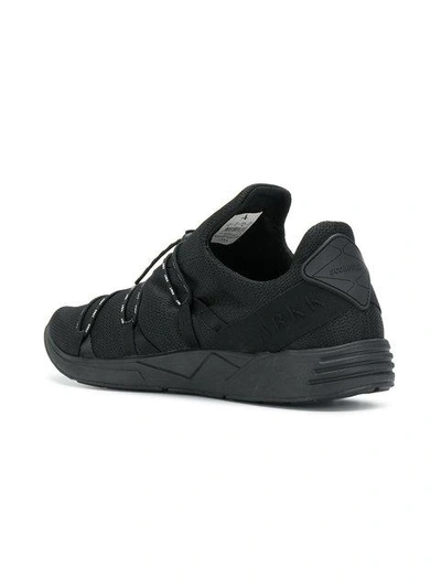 Shop Arkk Front Tie Running Sneakers - Black