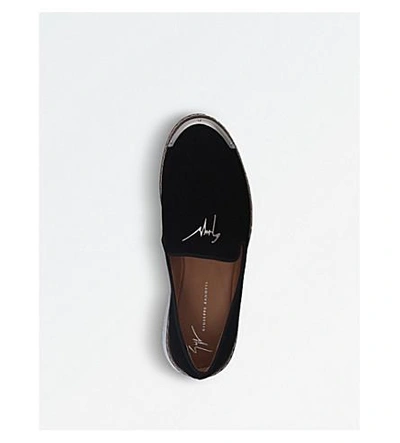 Shop Giuseppe Zanotti Signature Suede Loafers In Black