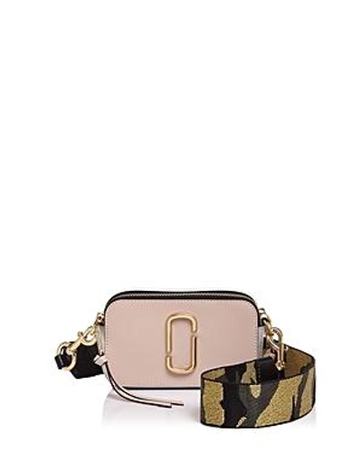 Shop Marc Jacobs Snapshot Leather Camera Bag In Pale Pink Multi/gold