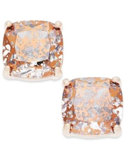 Shop Kate Spade New York Speckled Stone Square Stud Earrings In Rose Patina