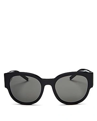 Shop Saint Laurent Women's M16 Cat Eye Sunglasses, 54mm In Black/gray Solid