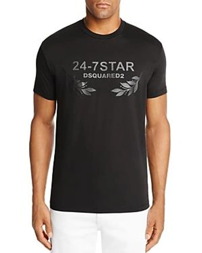 Shop Dsquared2 24-7 Star Crewneck Short Sleeve Tee In Black