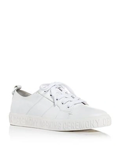 Shop Opening Ceremony La Cienega Leather Low Top Sneakers In White