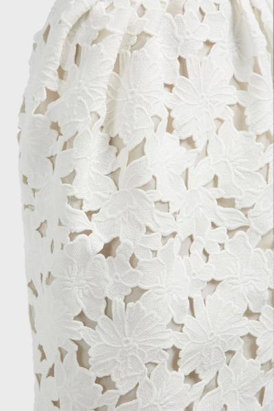 Shop Giambattista Valli Floral Motif Skirt In White