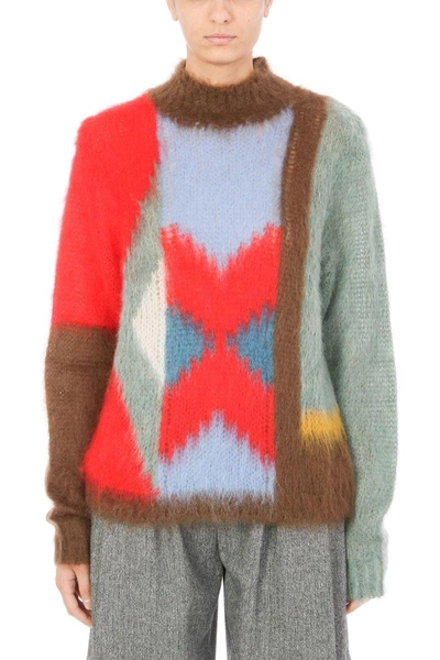 Shop Chloé Multicolor Mohair And Wool Jumper