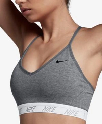 Shop Nike Pro Indy Low-impact Dri-fit Sports Bra In Carbon Heather