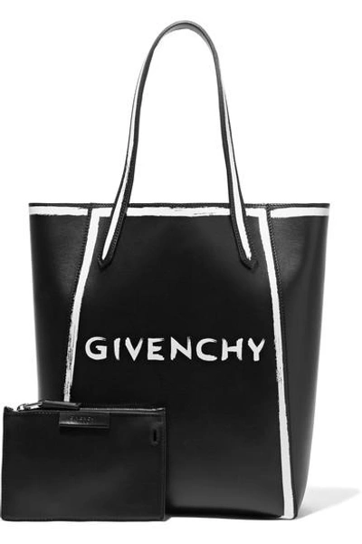 Shop Givenchy Stargate Printed Leather Tote In Black