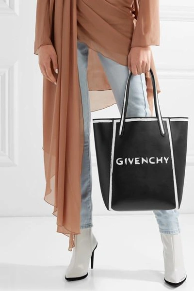 Shop Givenchy Stargate Printed Leather Tote In Black
