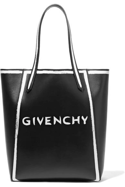 Shop Givenchy Stargate Printed Leather Tote In Black