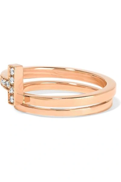 Shop Tiffany & Co T Wrap 18-karat Rose Gold Diamond Ring